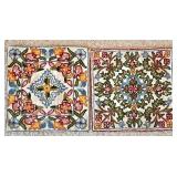 LL-BR - Pillow Covers - Floral Tile Prints, 16 to 16.5 in (Lot of 6)