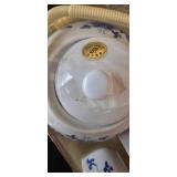 LL-FR - Bearburry Mini Tea Set w/ Box - Blue Cherry Bowl 6in Dia + Covered Crock