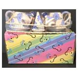 LL-FR - Bearburry Mini Tea Set w/ Box - Blue Cherry Bowl 6in Dia + Covered Crock