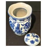 LL-FR - Bearburry Mini Tea Set w/ Box - Blue Cherry Bowl 6in Dia + Covered Crock