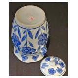 LL-FR - Bearburry Mini Tea Set w/ Box - Blue Cherry Bowl 6in Dia + Covered Crock