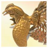 LL-FR - Pair of Gold-Tone Metal Bird Wall Sculptures