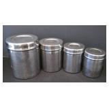 LL-FR - Oil & Vinegar Set - 6 Glass Jars With Chalkboard Labels, 6 Metal Canisters, 2 Covered Glass Jars