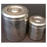 LL-FR - Oil & Vinegar Set - 6 Glass Jars With Chalkboard Labels, 6 Metal Canisters, 2 Covered Glass Jars