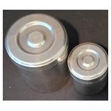 LL-FR - Oil & Vinegar Set - 6 Glass Jars With Chalkboard Labels, 6 Metal Canisters, 2 Covered Glass Jars