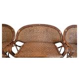 LL-FR - Rattan Woven Outdoor Patio Set - Loveseat + 2 Chairs + Table