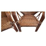 LL-FR - Rattan Woven Outdoor Patio Set - Loveseat + 2 Chairs + Table