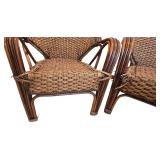 LL-FR - Rattan Woven Outdoor Patio Set - Loveseat + 2 Chairs + Table
