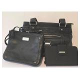 LL- FR - Tyler Rodham Handbag Set - Black Tote, Nine West Crossbody & Wallet (3-Pc)