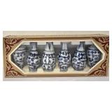 Blue & White Flower Vases - 3.5-in. Tall - 6-Piece Set