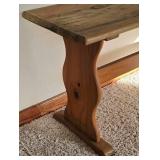 LL-FR - Vintage Wooden Bench With Stool & Wicker Basket