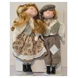 LL-FR - Porcelain Doll Set - Zachary & Natalie, Hand Painted, 14.5 Inches Tall