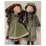 LL-FR - Genuine Hand Painted Porcelain Dolls - Alain & Bernadette - 24.5" Tall