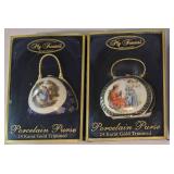 LL-FR - My Treasure Porcelain Purses - 24 Karat Gold Trimmed - Hand Painted - Stock#11102 - 4-Pack