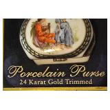 LL-FR - My Treasure Porcelain Purses - 24 Karat Gold Trimmed - Hand Painted - Stock#11102 - 4-Pack