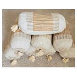 LL-FR - Bolster Pillows - Zippered Covers 7.5 x 16 in. (Lot of 6)