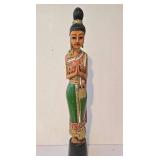 LL-FR - Praying Female Statue 20.5 in Tall with Ganesha & 2 Incense Burners