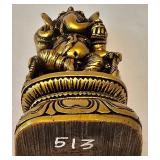 LL-FR - Praying Female Statue 20.5 in Tall with Ganesha & 2 Incense Burners