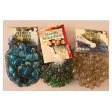 LL-FR - Coastal Seashells & River Rocks Lot - Pink Conch, 7-Inch Bowl + Marble Accents