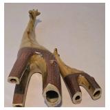 LL-FR - Giraffe Figurines (Set of 2) & Wooden Wall Plaque with Carriage Scene & Woven Jar Basket