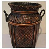 LL-FR - Giraffe Figurines (Set of 2) & Wooden Wall Plaque with Carriage Scene & Woven Jar Basket