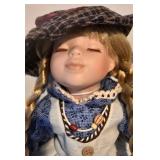 LL-FR - Stefan & Heidi Porcelain Dolls - Genuine Hand-Painted 14.5 in Tall Collectible Set of 2