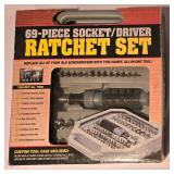 LL-FR - 69-Piece Socket/Driver Ratchet Set Lot - Luggage Locks, Tarps, Maglite & More