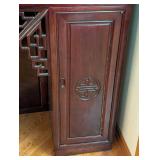 UL - Vintage Chinese Altar Rosewood Cabinet Wood with Glass Top