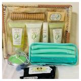 B2 - Spirit of the Earth Bath & Body Gift Basket Lot - Avon Foot Works & Candle Dish