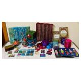 B2 - Travel Memorabilia Bundle: Singapore Magnets, India Souvenirs & Textiles