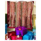 B2 - Travel Memorabilia Bundle: Singapore Magnets, India Souvenirs & Textiles