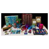 B2 - Travel Memorabilia Bundle: Singapore Magnets, India Souvenirs & Textiles