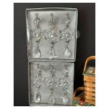 B2 - Bell Ornament 4.5in - Crystal Snowflake Drops, Bayberry Scented Ornament & Holiday Decor Lot