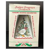 B2 - Bell Ornament 4.5in - Crystal Snowflake Drops, Bayberry Scented Ornament & Holiday Decor Lot