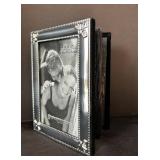 B2 - Harbortown Industries 40-Photo Frames - Mixed Sizes Silver Beaded (Set of 6)