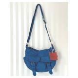 B2 - Mossimo Supply Co Blue Shoulder Bag, Front Flap Pockets