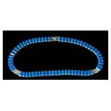 B2 - Costume Jewelry Lot - Turquoise Bead Bracelet, Pink Floral Necklace, Silver Chains