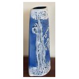 K - Vintage Malaysia Handicraft Tenmoku Pottery Seahorse Vase