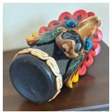 K - Teotihuacan Mexican Folk Art Bottle