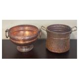 LR - Vintage Hammered Copper Canisters with Lids, Compote & Small Pot