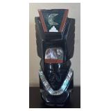 K - Pair of Mexican Headdress Bust Figurines with Abalone Shell Inlays