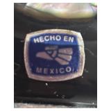 K - Pair of Mexican Headdress Bust Figurines with Abalone Shell Inlays