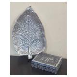 K - Leaf Platter & Elephant Design Trinket Box