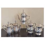 Five Silver-Plated Teapot Candle Holders