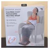 LR - Sharper Image Calming Cozy Massaging Heating Wrap - Sherpa Lining, 9 Modes