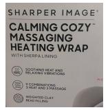 LR - Sharper Image Calming Cozy Massaging Heating Wrap - Sherpa Lining, 9 Modes