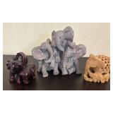 K -Three Decorative Elephant Figurines
