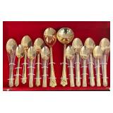 LR - Classy Golden Flatware Set - Service for Six with 3 Serving Utensils