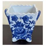 LR - Blue & White Boot Vases and Jar