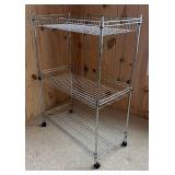 P - Chrome Wire Shelving Cart 3-Tier